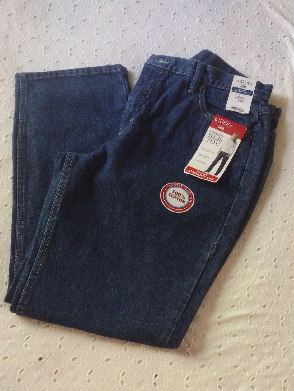 Riders by Lee Women's Slimming Straight Leg Jeans Dark Blue 16 M